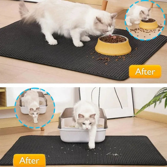 No-Mess Double-Layer Cat Litter Mat™ – Waterproof & Easy Clean