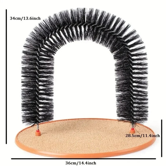 PurrPamper™ 3-in-1 Cat Grooming Arch & Scratch Pad