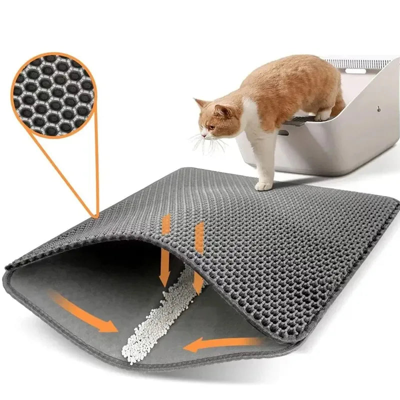 No-Mess Double-Layer Cat Litter Mat™ – Waterproof & Easy Clean