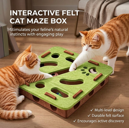 CuriosityBox™ Interactive Cat Maze & Felt Puzzle Game