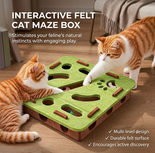 CuriosityBox™ Interactive Cat Maze & Felt Puzzle Game