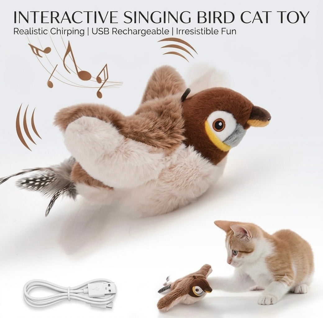 Flap & Chirp™ Rechargeable Interactive Bird Cat Toy