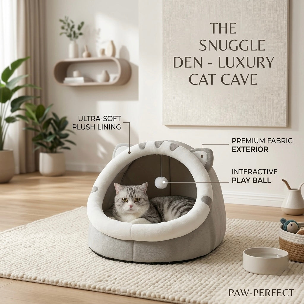 CozyCave™ 2-in-1 Warm Pet House & Cat Cave Bed