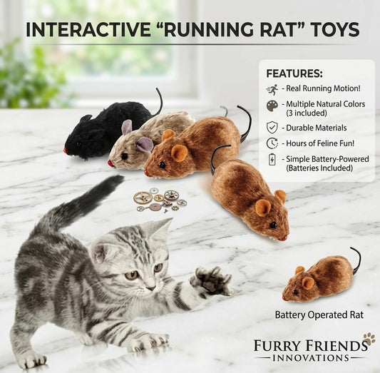 Squeak & Chase™ Lifelike Plush Mouse Toy for Cats & Dogs