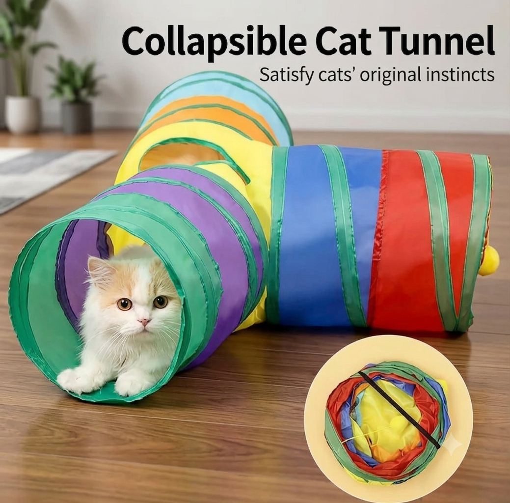 TunnelPaws™ Collapsible Indoor & Outdoor Cat Play Tunnel