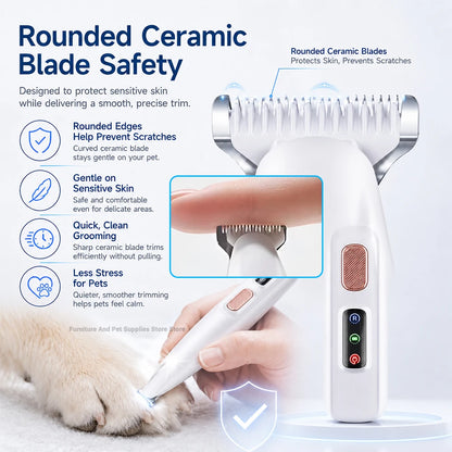 Professional Electric Pet Hair Trimmer | Waterproof, Quiet & LED Light for Dogs & Cats