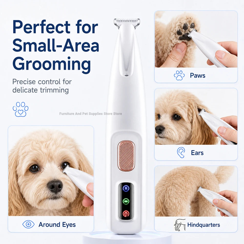 Professional Electric Pet Hair Trimmer | Waterproof, Quiet & LED Light for Dogs & Cats