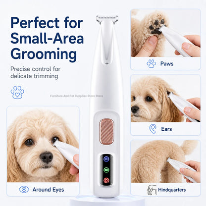 Professional Electric Pet Hair Trimmer | Waterproof, Quiet & LED Light for Dogs & Cats