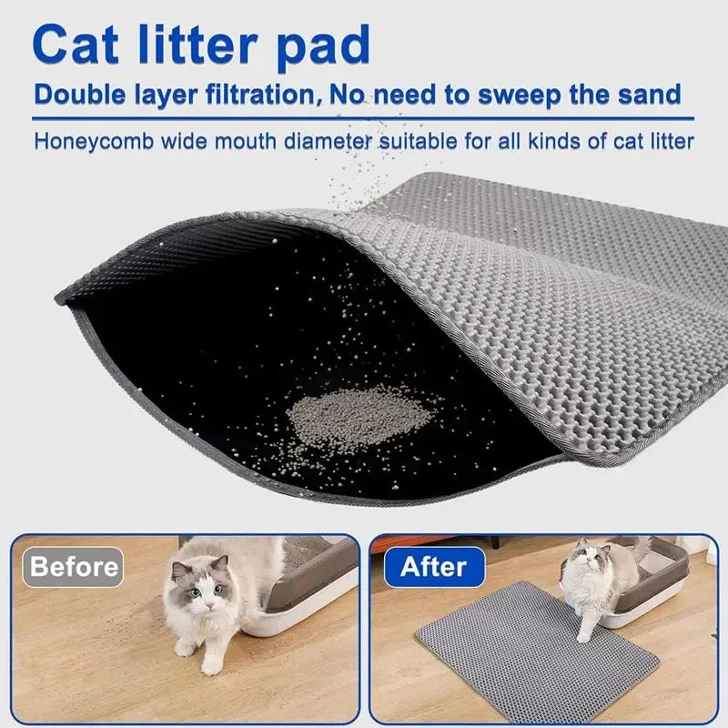 No-Mess Double-Layer Cat Litter Mat™ – Waterproof & Easy Clean