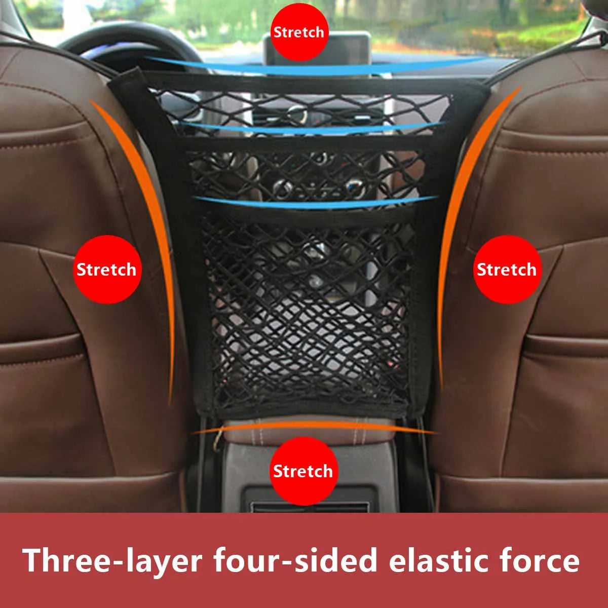 DriveSafe™ Double-Layer Pet Car Barrier & Mesh Storage Net