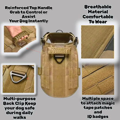 Adjustable Tactical Dog Harness with Handle