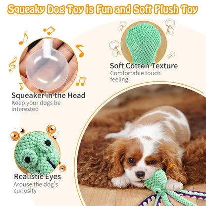OctoChew™ Interactive Squeaky & Crinkle Octopus Dog Toy
