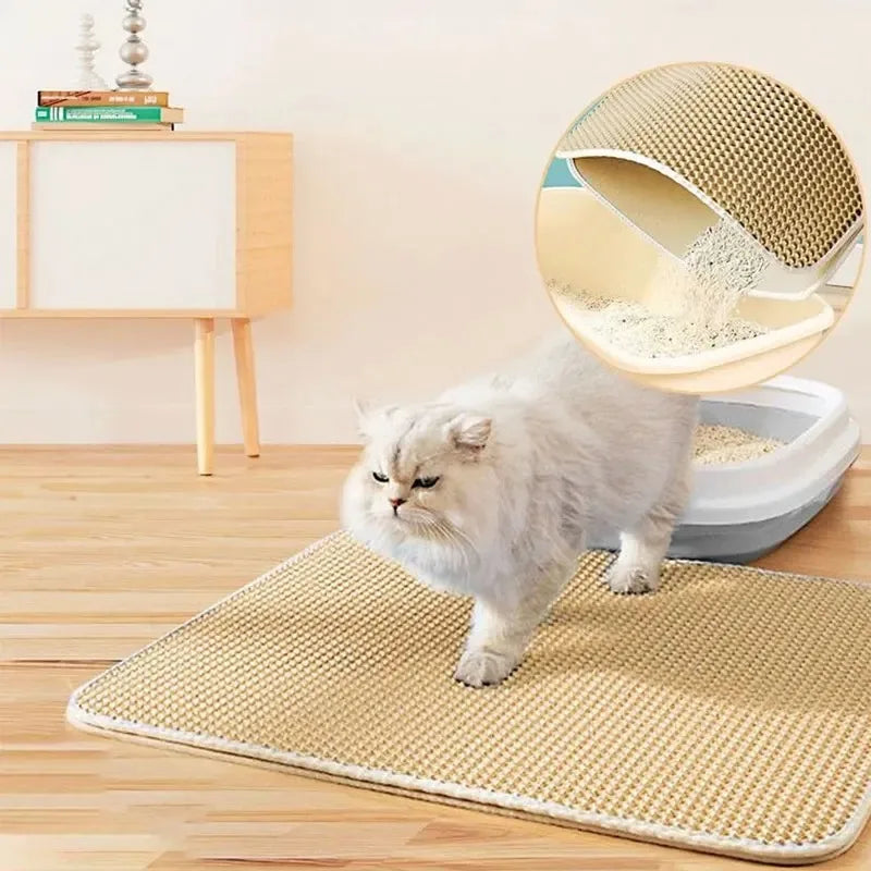 No-Mess Double-Layer Cat Litter Mat™ – Waterproof & Easy Clean