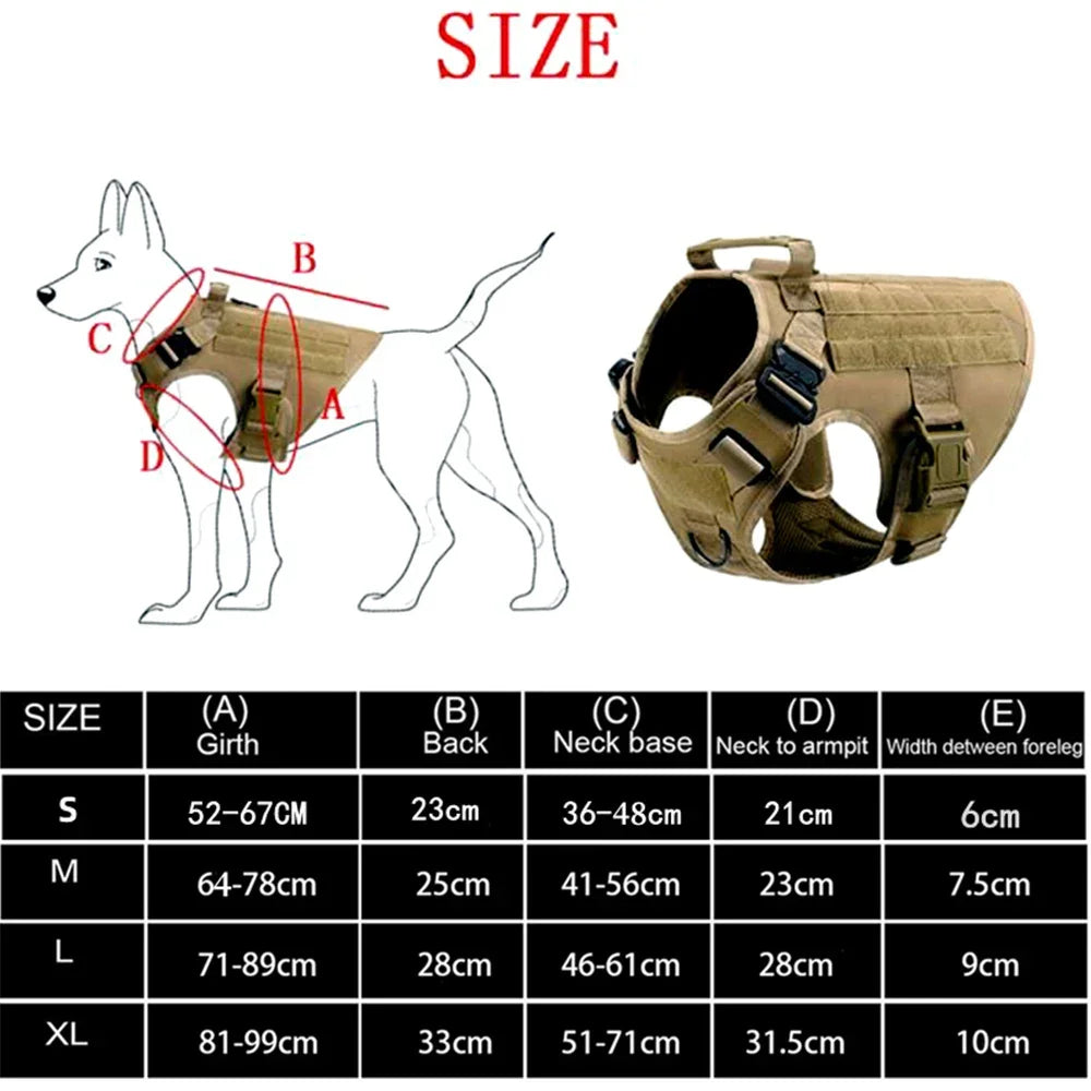 Adjustable Tactical Dog Harness with Handle