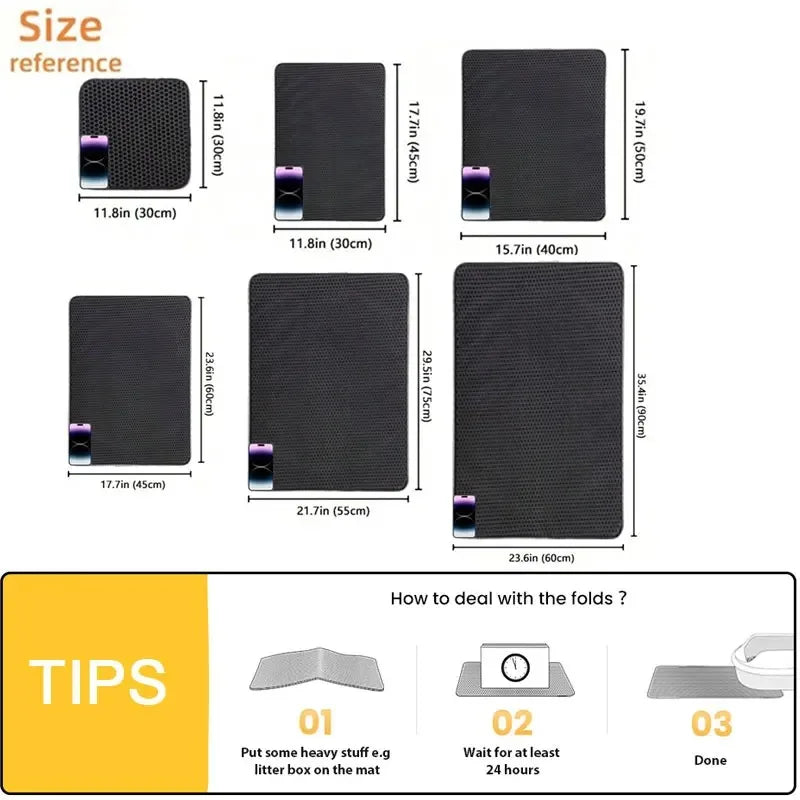 No-Mess Double-Layer Cat Litter Mat™ – Waterproof & Easy Clean