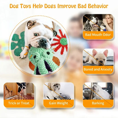 OctoChew™ Interactive Squeaky & Crinkle Octopus Dog Toy