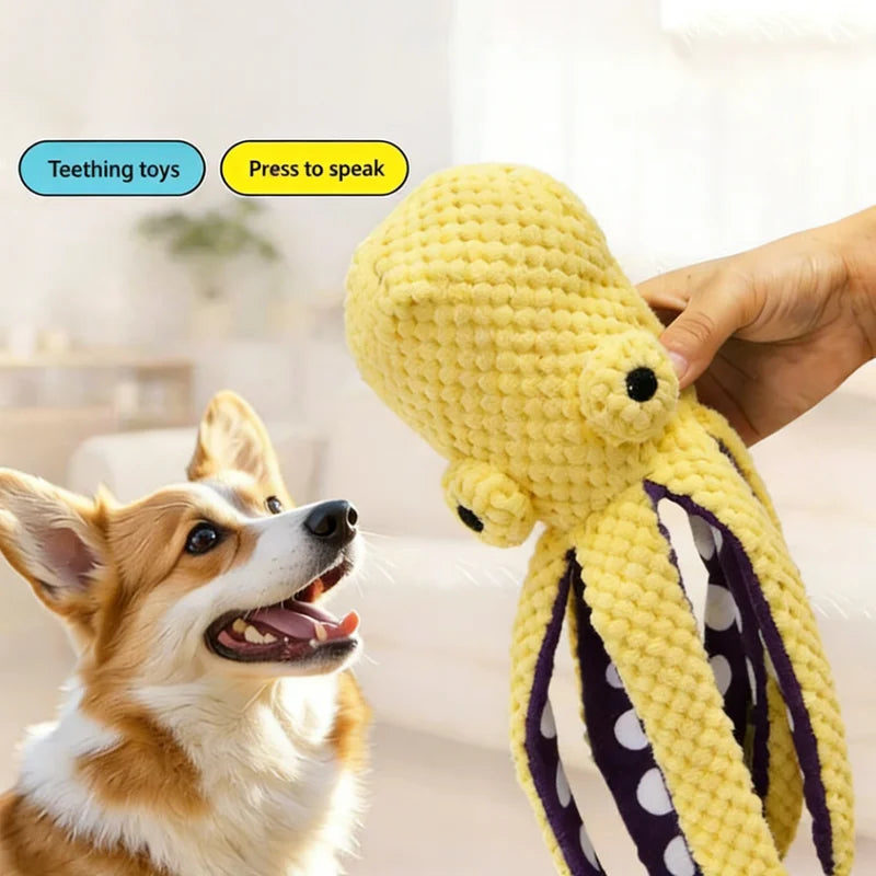 OctoChew™ Interactive Squeaky & Crinkle Octopus Dog Toy