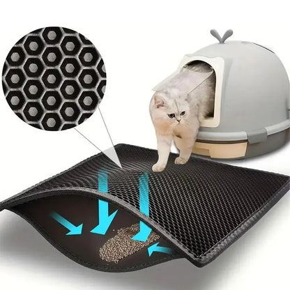 No-Mess Double-Layer Cat Litter Mat™ – Waterproof & Easy Clean