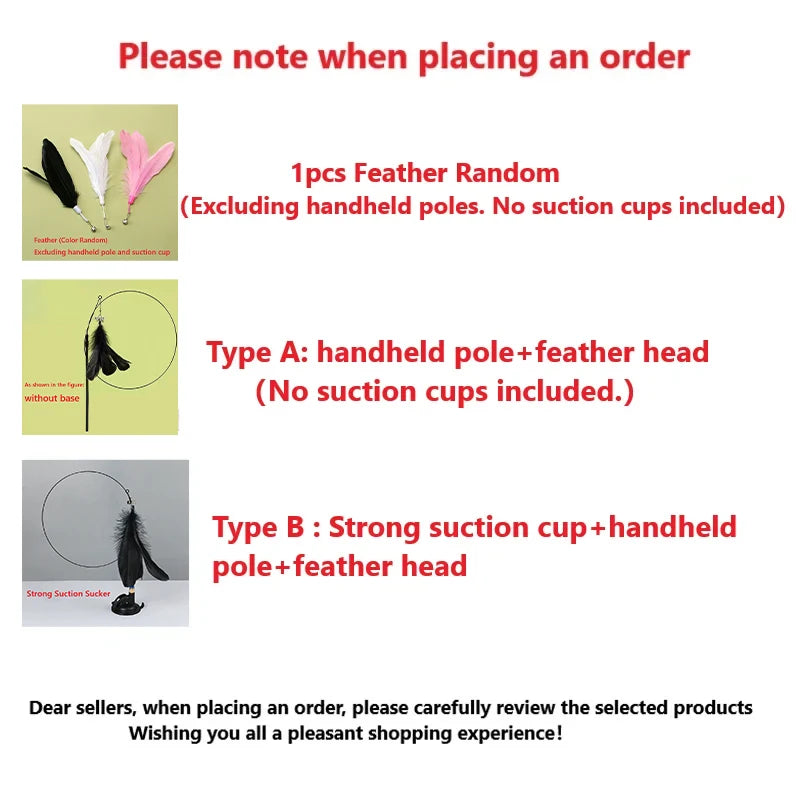 FeatherPounce™ Interactive Suction Cup Cat Wand Toy