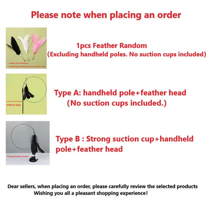 FeatherPounce™ Interactive Suction Cup Cat Wand Toy