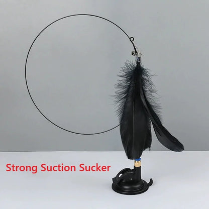 FeatherPounce™ Interactive Suction Cup Cat Wand Toy