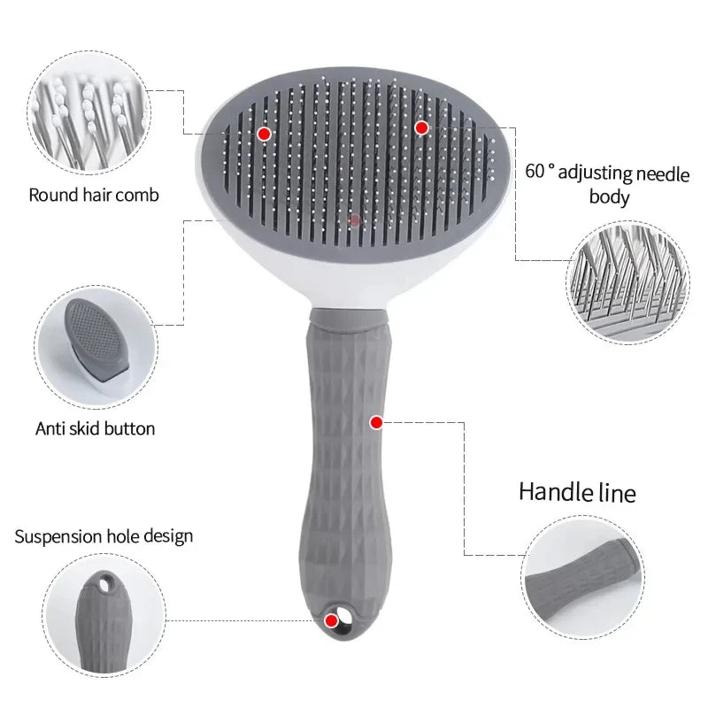 ProGroom™ Stainless Steel Pet Hair Brush – De-Shedding & Grooming Comb