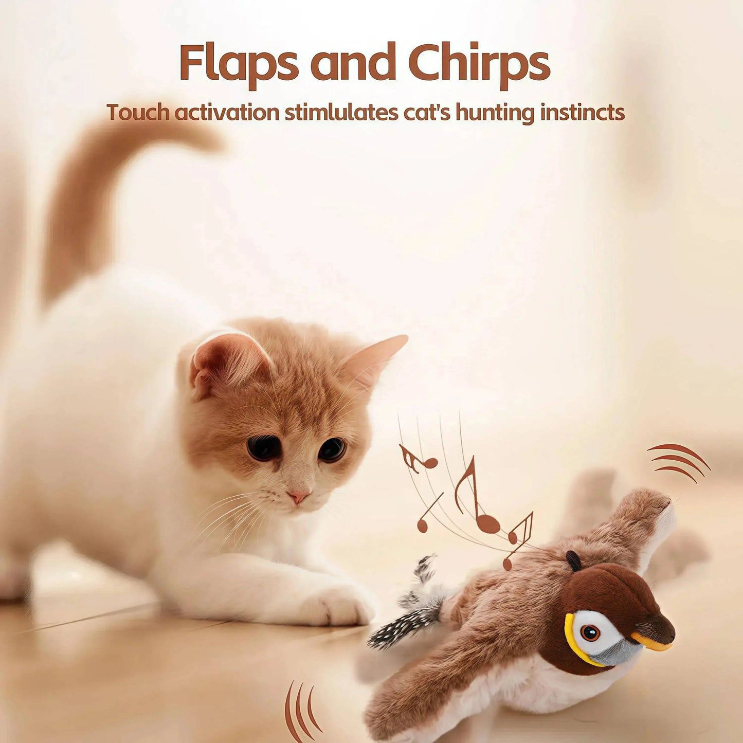 Flap & Chirp™ Rechargeable Interactive Bird Cat Toy