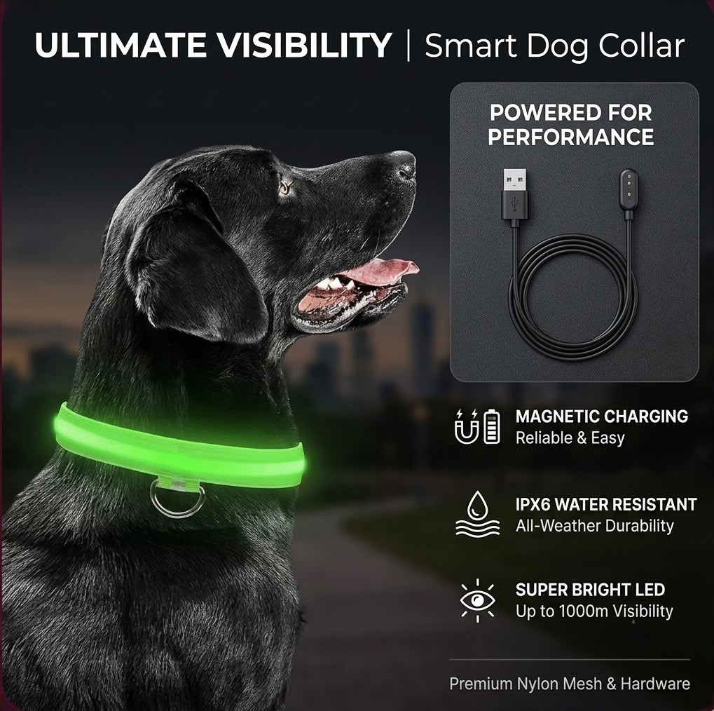 LumiGuard™ USB Rechargeable LED Dog Collar